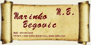 Marinko Begović vizit kartica